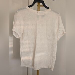 Elegant Cream Textured Women's Top